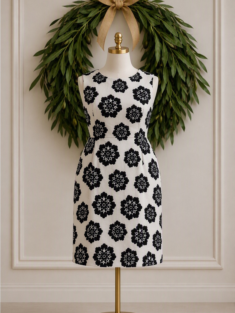 An Original Milly of New York Cotton Silk Blend White Floral Dress Size 10
